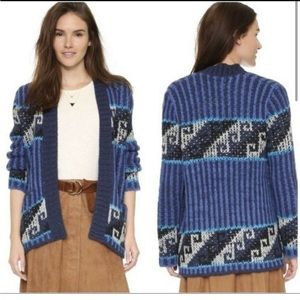 Free People Chunky Knit Blue Time and Again Cardigan small